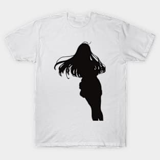 ES7 Vladilena Milize / Lena / Handler One 86 Eighty Six Wallpaper Simple Black and White Silhouette Anime Girls Characters x Animangapoi August 2023 T-Shirt